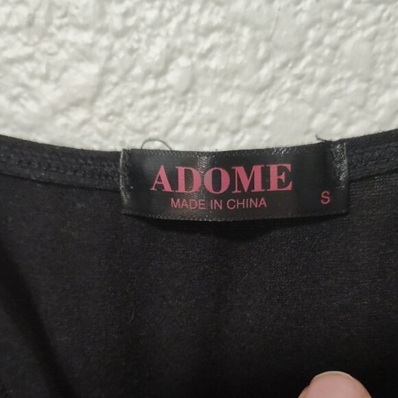 Adome Skater Flowy Mini Knit Black Strappy Sleeveless Dress Size Small Girly - Picture 2 of 6